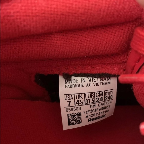 NWT REEBOK FREESTYLE HI WOMENS SZ 7 RETRO/VINTAGE 80’S STYLE SNEAKERS SHOES RED - Picture 5 of 7